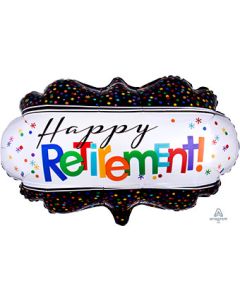 LRG SHP HAPPY RETIREMENT MARQUEE 27" (PKG)