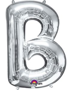 LRG SHP LETTER B SILVER ANAGRAM 34" (PKG)