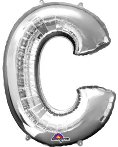 LRG SHP LETTER C SILVER ANAGRAM 32" (PKG)
