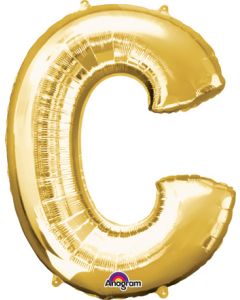 LRG SHP LETTER C GOLD ANAGRAM 32" (PKG)