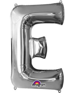 LRG SHP LETTER E SILVER ANAGRAM 32" (PKG)