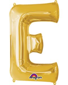 LRG SHP LETTER E GOLD ANAGRAM 32" (PKG)
