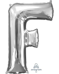 LRG SHP LETTER F SILVER ANAGRAM 32" (PKG)