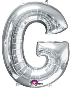 LRG SHP LETTER G SILVER ANAGRAM 32" (PKG)