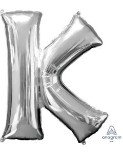 LRG SHP LETTER K SILVER ANAGRAM 33" (PKG)