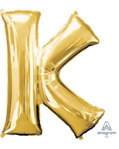 LRG SHP LETTER K GOLD ANAGRAM 33" (PKG)