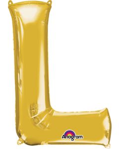 LRG SHP LETTER L GOLD ANAGRAM 32" (PKG)