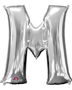 LRG SHP LETTER M SILVER ANAGRAM 33" (PKG)