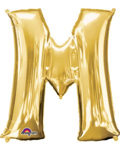 LRG SHP LETTER M GOLD ANAGRAM 33" (PKG)