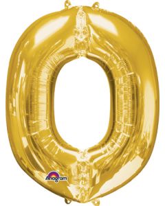 LRG SHP LETTER O GOLD ANAGRAM 33" (PKG)