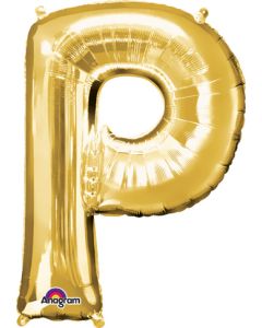 LRG SHP LETTER P GOLD ANAGRAM 32" (PKG)