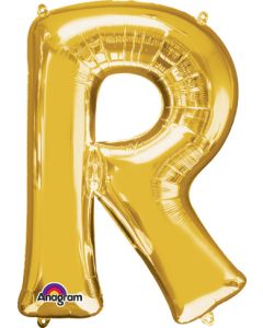 LRG SHP LETTER R GOLD ANAGRAM 32" (PKG)