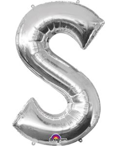 LRG SHP LETTER S SILVER ANAGRAM 35" (PKG)