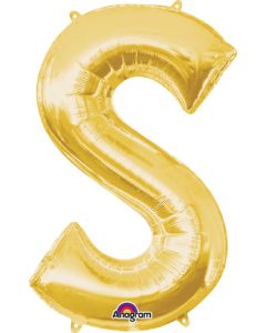 LRG SHP LETTER S GOLD ANAGRAM 35" (PKG)
