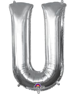 LRG SHP LETTER U SILVER ANAGRAM 33" (PKG)