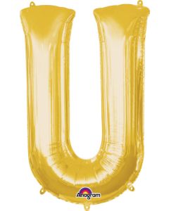 LRG SHP LETTER U GOLD ANAGRAM 33" (PKG)