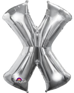 LRG SHP LETTER X SILVER ANAGRAM 35" (PKG)