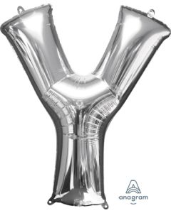 LRG SHP LETTER Y SILVER ANAGRAM 34" (PKG)
