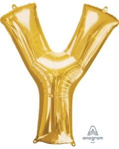 LRG SHP LETTER Y GOLD ANAGRAM 34" (PKG)