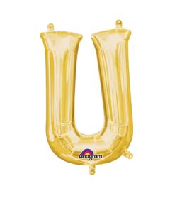 MIN SHP LETTER U GOLD ANAGRAM CONSUMER INFLATED (PKG)