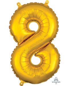 MIN SHP NUMBER 8 GOLD ANAGRAM CONSUMER INFLATED (PKG)