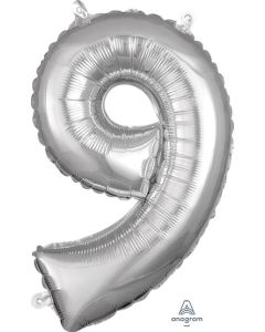 MIN SHP NUMBER 9 SILVER ANAGRAM CONSUMER INFLATED (PKG)