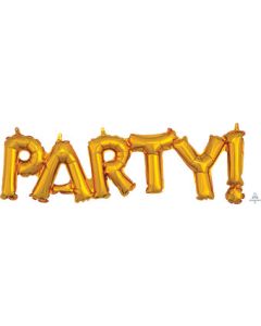 CONSUMER INFLATED PHRASE PARTY GOLD 33" (PKG)(D)