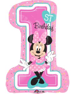 LRG SHP HB MINNIE 1ST BIRTHDAY 28" (PKG)(D)