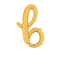 MIN SHP LETTER SCRIPT B GOLD MEGALOON JR.(VALVED)(24")(PKG)