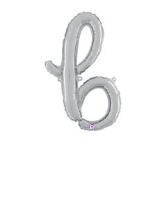 MIN SHP LETTER SCRIPT B SILVER MEGALOON JR.(VALVED)(24")(PKG