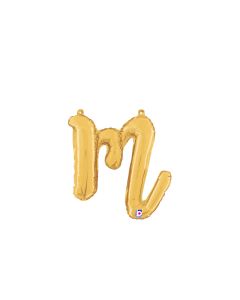 MIN SHP LETTER SCRIPT M GOLD MEGALOON JR.(VALVED)(14")(PKG)