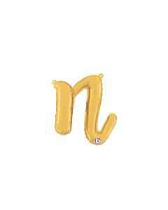 MIN SHP LETTER SCRIPT N GOLD MEGALOON JR.(VALVED)(14")(PKG)