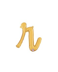 MIN SHP LETTER SCRIPT R GOLD MEGALOON JR.(VALVED)(14")(PKG)