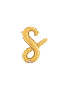 MIN SHP LETTER SCRIPT S GOLD MEGALOON JR.(VALVED)(14")(PKG)