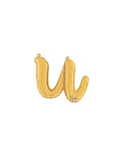 MIN SHP LETTER SCRIPT U GOLD MEGALOON JR.(VALVED)(14")(PKG)