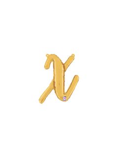 MIN SHP LETTER SCRIPT X GOLD MEGALOON JR.(VALVED)(14")(PKG)