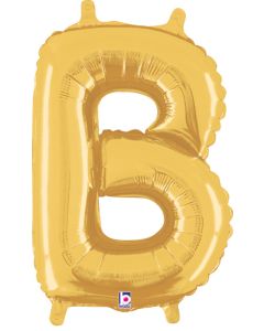 MIN SHP LETTER B GOLD MEGALOON JR.(VALVED)(14")(PKG)