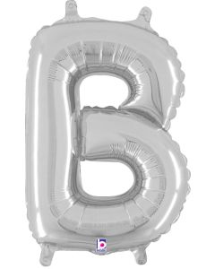 MIN SHP LETTER B SILVER MEGALOON JR. (VALVED) (14")