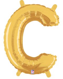 MIN SHP LETTER C GOLD MEGALOON JR.(VALVED)(14")(PKG)