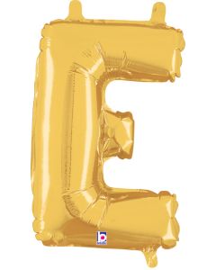 MIN SHP LETTER E GOLD MEGALOON JR. (VALVED) (14")