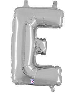 MIN SHP LETTER E SILVER MEGALOON JR. (VALVED) (14")