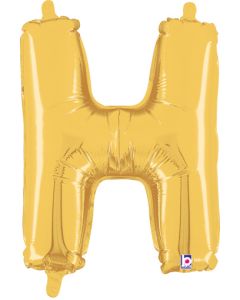 MIN SHP LETTER H GOLD MEGALOON JR.(VALVED)(14")(PKG)