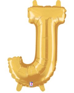 MIN SHP LETTER J GOLD MEGALOON JR. (VALVED) (14")