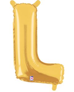 MIN SHP LETTER L GOLD MEGALOON JR. (VALVED) (14")