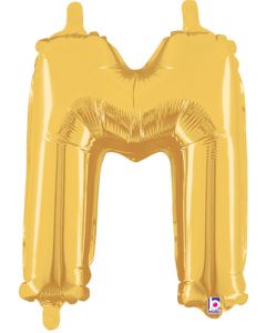 MIN SHP LETTER M GOLD MEGALOON JR.(VALVED)(14")(PKG)