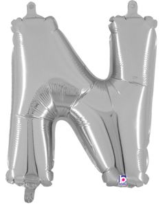 MIN SHP LETTER N SILVER MEGALOON JR.(VALVED)(14")(PKG)