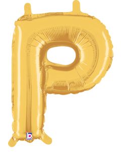 MIN SHP LETTER P GOLD MEGALOON JR. (VALVED)(14")