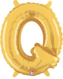 MIN SHP LETTER Q GOLD MEGALOON JR.(VALVED)(14")(PKG)