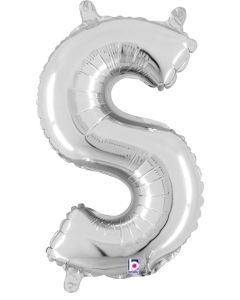 MIN SHP LETTER S SILVER MEGALOON JR.(VALVED)(14")(PKG)