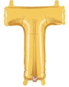 MIN SHP LETTER T GOLD MEGALOON JR.(VALVED)(14")(PKG)